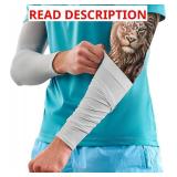 KEMFORD Tattoo Cover Up Sleeves   1 Pair of Lightweight UV Arm Sleeves for Men & Women   Breathable Fabric for Work, Healing Tattoos, and Sun Protection - Color Navy, Size Large