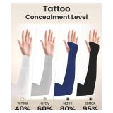 KEMFORD Tattoo Cover Up Sleeves   1 Pair of Lightweight UV Arm Sleeves for Men & Women   Breathable Fabric for Work, Healing Tattoos, and Sun Protection - Color Navy, Size Large
