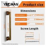 Lot of 2, Yagman 2 Pack Antique Brass Cabinet Pulls 3"(76mm) Hole Center Kitchen Retro Handles for Furniture and Drawers Vintage Square Dresser Handles Farmhouse Knobs Drawer Pulls Hardware Q-AB76-2