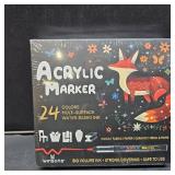 WINSONS 24 Colors Direct Liquid Ink Markers Set   Permanent Acrylic Markers for Multi-Surface Use, Non-Toxic, Ideal for Art, Crafts & DIY Projects (24 Colors)