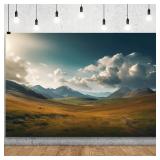 Lot of 2, Nature Scenery Backdrop 5x3ft Prairie Mountains Sky Clouds Landscape Photography Background Party Banner Room Decorations Outdoor Travel Portraits Photoshoot Wallpaper Photo Studio Booth Pro