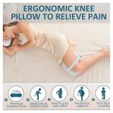 Knee Pillow for Side Sleepers, Memory Foam Leg Pillow for Side Sleeping, Between Legs Pillow for Hip and Back Pain Relief - Side Sleeper Pillow with Breathable Pillowcase and Elastic Strap