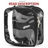 Lot of 2, TSA Approved 1 Quart Clear Toiletry Bag/Transparent Liquids Pouch/Travel Cosmetic Bag for Women Carry On Makeup Bag with Zipper 3-1-1 Compliant for Airport Security (Black and Purple)