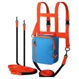 Toulite Ski Harness for Kids and Snowboard Harness Trainer Teach Your Child the Speed Control of Skiing and Snowboarding(Blue Orange)