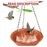 Lot of 2, Hanging Bird Bath for Outside, Hanging Bird Water Feeder for Outdoor, Birdbath Bowl, Birdbaths for Outdoors Balcony Window Backyard Garden, Small Large Wild Birdfeeder Tray (12", Terracotta)