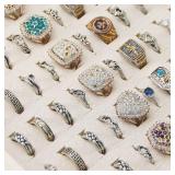 Stackable Jewelry Organizer Tray For Drawers,White Leather Small Earring Storage Tray,Bracelet And Necklace Display Box,Jewelry Ring Display Case (Creamy White 80 Grids Ring)