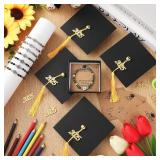 Quelay 8 Sets 2025 Graduation Card for Her Compass Graduation Inspirational Card with Grad Cap Boxes for Women/her/female/him, Class of 2025 High School College Senior Grad