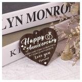 Happy Anniversary Picture Frame Gifts for Men Women, Anniversary Wedding Gift for Her Him Boyfriend Girlfriend Wife Husband Couple, Display Two 4x6 Photos