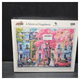 Happy Street Fun Jigsaw Puzzles for Adults and Teenagers, Christmas Secret Santa Gift, White Elephant Gifts, Number Partitioned for Easy Solving 500 Piece