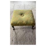 Vintage Footstool Approximately 15 inches Square. Brass Legs.