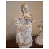 Vintage Pair Of Ceramic Victorian Style Era Figurines