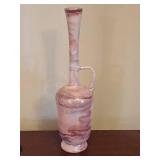 Pink Swirled Glass 11 Tall
