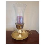 Brass Candle Holder with Glass Hurricane Shade