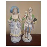 Colonial Style Porcelain Figurine Pair
