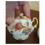 Rose Pattern Porcelain Creamer and Sugar Bowl Set