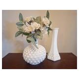 Hobnail White Glass