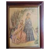 Satin Embroidery Victorian Wall Hanging