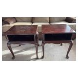 (2) Queen Anne Style Side Tables (approximately 26 inches tall, 20 inches deep and 23 inches wide)