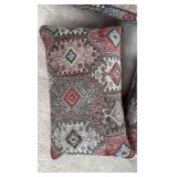 Large Over Stuffed Throw Pillows (2) approximately 22 inches square and (1) 21 inches by 12 inches