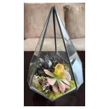 Faux Succulent Terrarium(approximately 10 inches tall)