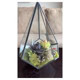 Faux Succulent Terrarium(approximately 10 inches tall)