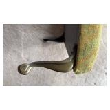 Vintage Footstool Approximately 15 inches Square. Brass Legs.