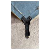 Vintage Footstool Approximately 15 inches Square. Brass Legs.