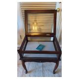 Carlton McLendon Wood and Glass Display Table with Queen Anne Legs