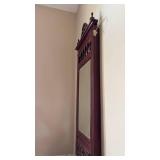 Victorian Style Hall Tree with Marble Top and Brass Fittings (approximately 83 inches tall 20 inches wide and 17 inches deep)