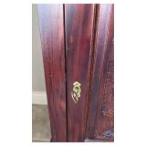 Victorian Style Hall Tree with Marble Top and Brass Fittings (approximately 83 inches tall 20 inches wide and 17 inches deep)