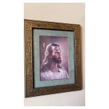 Religious Portrait of Jesus in Ornate Gold Colored Frame