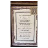 Ten Commandments and Lords Prayer Wall/Tabletop Decor Pair (approximately 9 inches by 7 inches framed)
