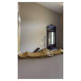 Mirror with Gilt Frame & Cross Detail (approximately 21 inches by 13 inches)