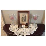 Half Circle Display Table With Charming Decor Table AND Contents Shown!