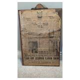 Vintage Wall Mirror Framed. With Bevel Detail  Approximately 14 by 21 inch.