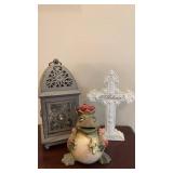 Decorative Home Accents - Lantern, Cross & Frog Prince