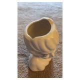 Vintage Ceramic Lady Head Makeup Brush Holder (approximately 5 inches tall)