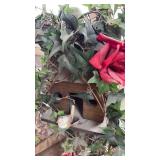 Decorative Wooden Birdhouse with Ivy and Roses (approximately 31 inches tall)