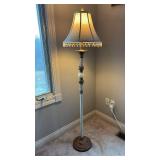 Elegant Floor Lamp with Crystal Beaded Shade (approximately 62 inches tall)