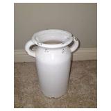 White Ceramic Double Handle Vase 10 Inch Tall