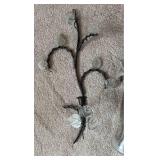 Glass Leaf Taper Candle Wall Sconce and Large Jar (approximately 12 inches tall) of Barbed Wire Boquete