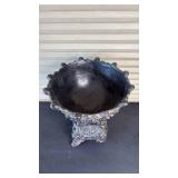 Ornate Resin Decorative Urn (approximately 12 inches tall and 9 inches diameter- one leg chipped-does not seem to effect balance on solid surface)