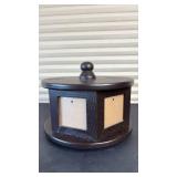 Spinning Keepsake Box with Photo Frame Detailing (approximately 9 inches diameter)