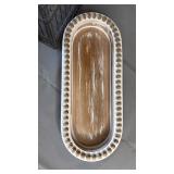 Decorative Metal Bird Cage (approximately 14 inches tall) with Bead Edge Wooden Tray