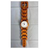 Wooden Wristwatch Wall Clock (approximately 19 inches by 4 inches)