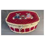 Vintage Handled Sewing Basket, Full of Notions and Tools