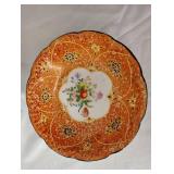 VINTAGE TAYLOR SMITH COURTSHIP PRINT WITH DARK GREEN TRIM CHINA AND Hand Painted Trinket Dish From Japan