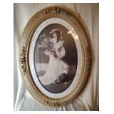 23x17  Spring BY Sir John Lavery in an ORNATE GOLD -DESIGNED OVAL FRAME.