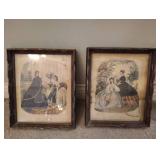 Pair of 8x12" La Mode Illustree Framed Prints