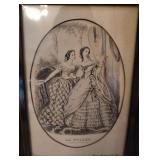 Framed Victorian Fashion Prints 10Ã13s